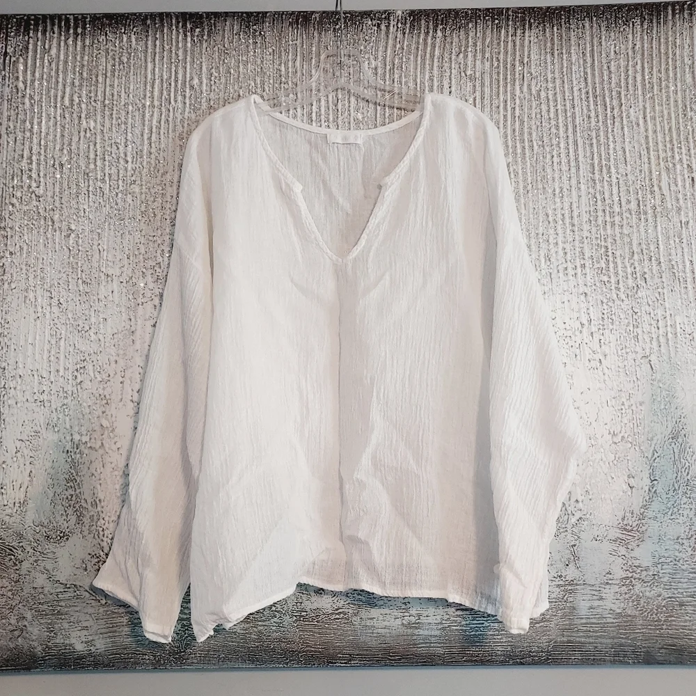 CP SHADES Two Oversized Boho linen Shirt  Sz-M_3